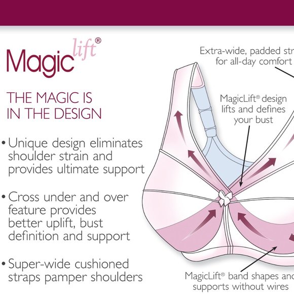 Set of 3! 40B Glamorise MAGIC LIFT Full Figure Bra (COMFORT-STRAPS) Blue-Ice - Picture 11 of 13